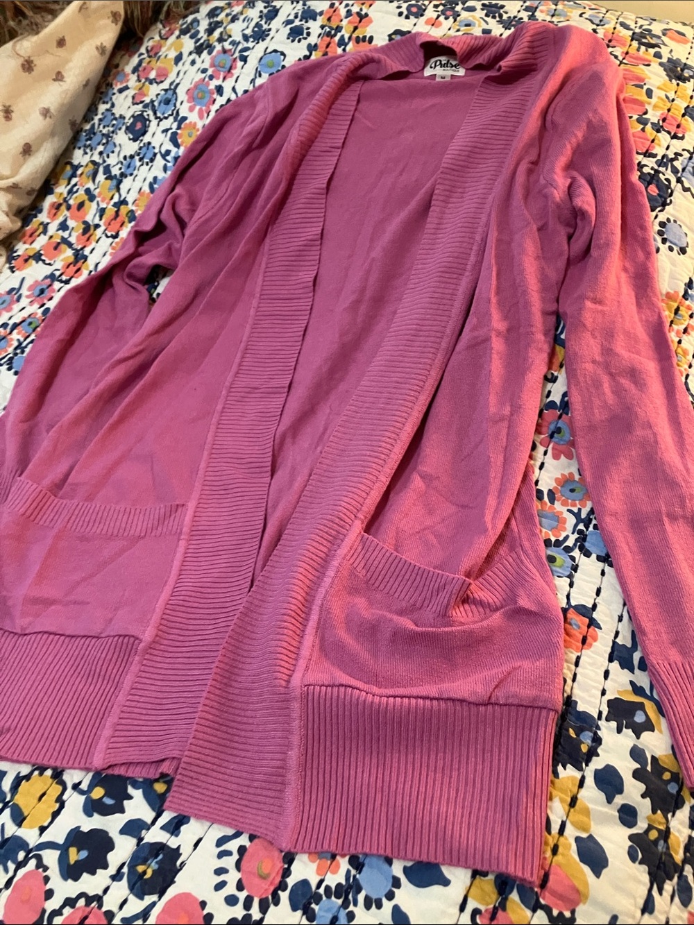 Pulse Pink Open-Front Cardigan